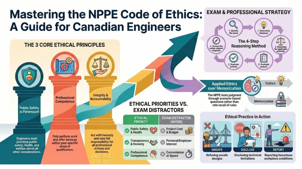 Learn the NPPE code of ethics explained in simple terms, including key principles, real-world examples, exam breakdowns, and practical strategies to help Canadian engineers understand and apply ethics with confidence.